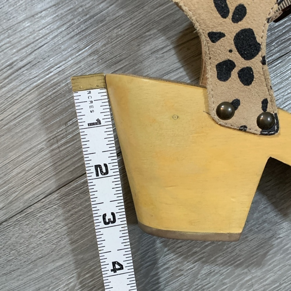 Matisse Animal Print Leather “Jump in” Wood Heel Clogs/Sandals size 9 - Picture 10 of 12